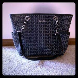 Calvin Klein black signature tote